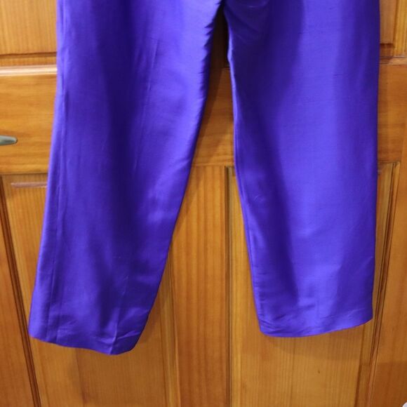 Vintage Vision Apparel Royal Purple Silk Pants 12 - Picture 3 of 14